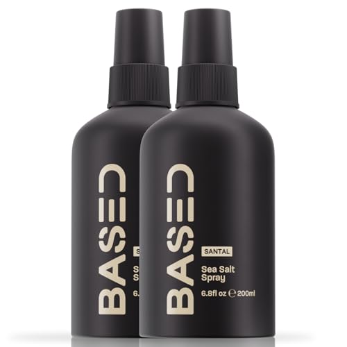 BASED Sea Salt Spray, Natural Finish Sea Salt Spray for Hair, Volume & Texture, Infused with Kelp & Vitamin B5, Light & Non-Greasy, Paraben Free, No Drying Alcohols, 6.8 oz (Pack of 1)