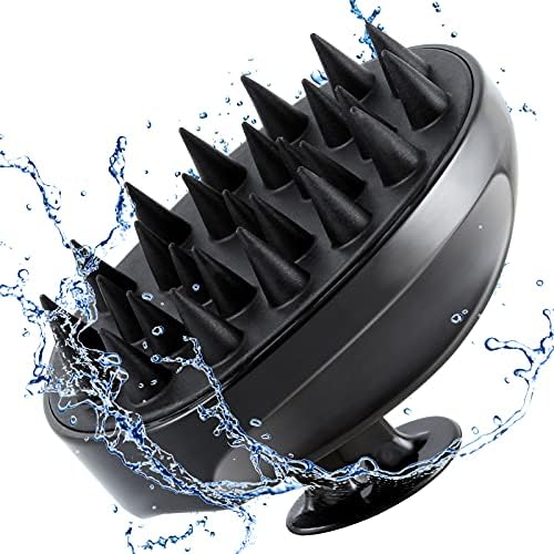 Sosoon Scalp Massager Shampoo Brush, Hair Scalp Scrubber Shower Hair Brush Head Massager for Stress Relax Hair Growth, Dandruff Brush Scalp Exfoliator for Women Men Kids Pets, Black