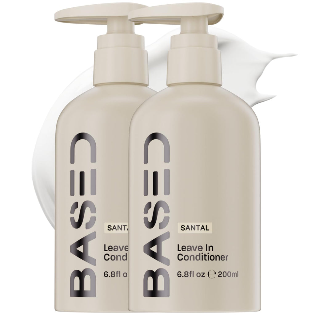 BASED Leave-In Conditioner, Instant Frizz Control, Hydrates & Nourishes Hair, Premium Leave-In Conditioner for Men, Healthier-Looking Frizz-Free Hair in Minutes (6.8 Fl Oz Pack of 1)