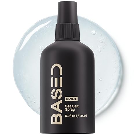 BASED Sea Salt Spray, Natural Finish Sea Salt Spray for Hair, Volume & Texture, Infused with Kelp & Vitamin B5, Light & Non-Greasy, Paraben Free, No Drying Alcohols, 6.8 oz (Pack of 1)
