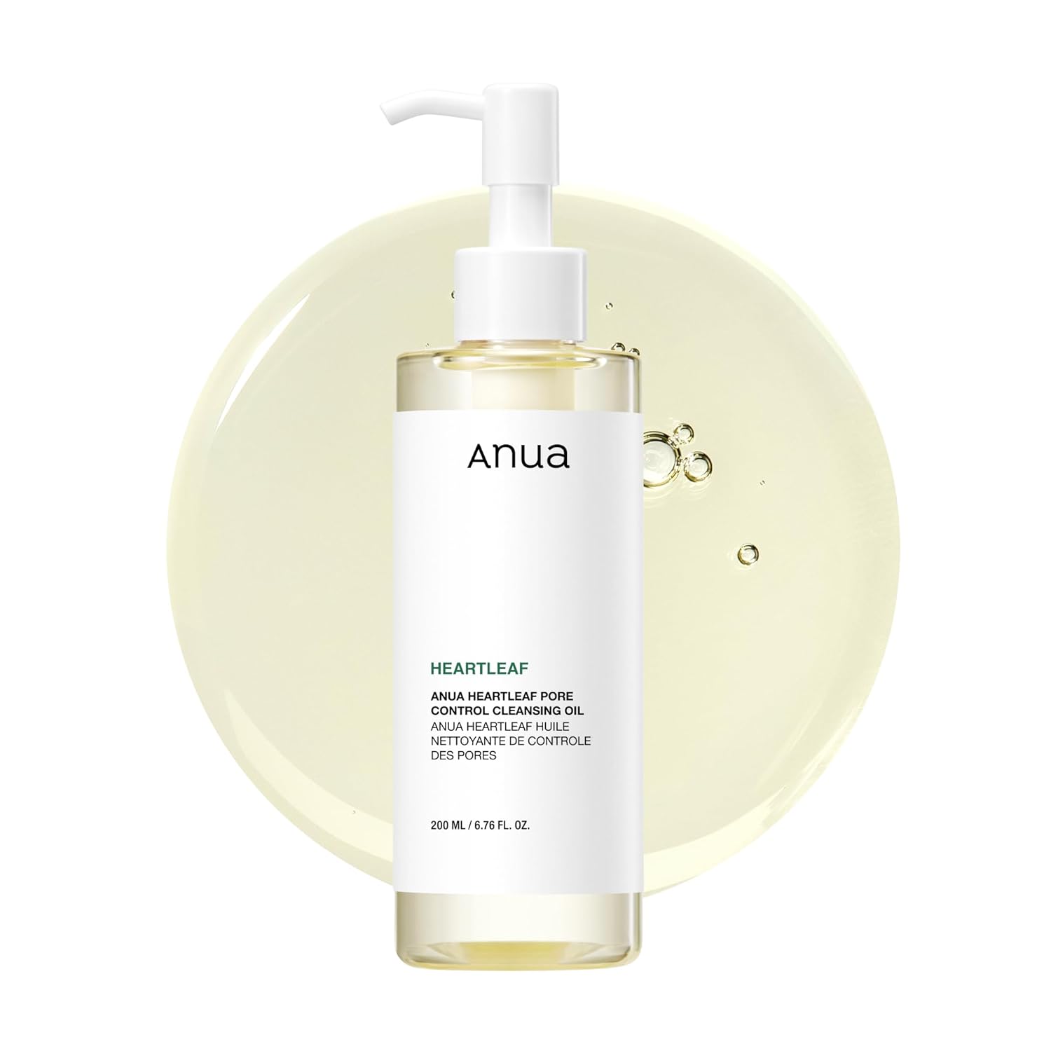 Anua Heartleaf Pore Control Cleansing Oil, Pore Cleanser, Sebum Care, Gentle Melting Oil Cleanser for Face, Safe For All Skin Type, Daily Hydrating Makeup Remover, Korean Skin Care (6.76fl.oz)