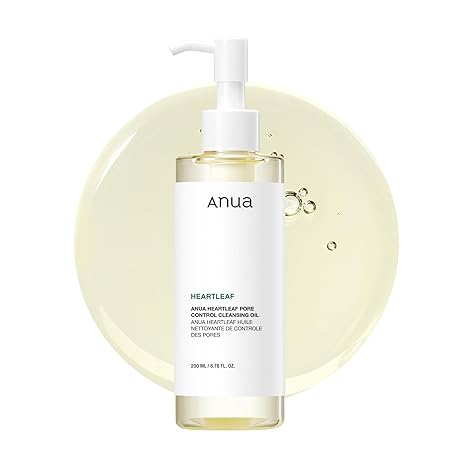 Anua Heartleaf Pore Control Cleansing Oil, Pore Cleanser, Sebum Care, Gentle Melting Oil Cleanser for Face, Safe For All Skin Type, Daily Hydrating Makeup Remover, Korean Skin Care (6.76fl.oz)