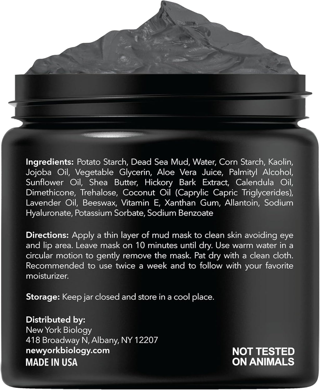 New York Biology Dead Sea Mud Mask for Face and Body - All Natural - Spa Quality Pore Reducer for Acne, Blackheads and Oily Skin - Tightens Skin for A Healthier Complexion - 8.8 oz