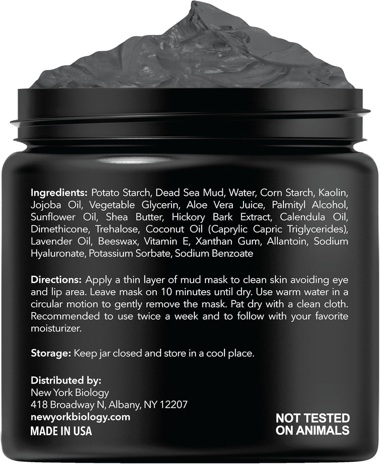 New York Biology Dead Sea Mud Mask for Face and Body - All Natural - Spa Quality Pore Reducer for Acne, Blackheads and Oily Skin - Tightens Skin for A Healthier Complexion - 8.8 oz