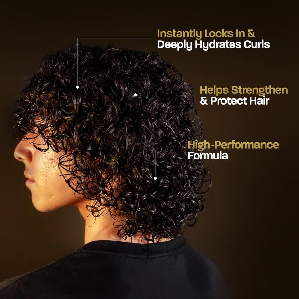 BASED Curl Cream for Men, Curl Defining Cream for Curly Hair, No Harsh Chemicals or Artificial Fragrance, Medium Hold, Hydrates & Nourishes with Agave, Silk Protein & Castor Oil, 8.5 oz (Pack of 1)